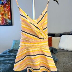 A New Day Striped Bright Tank Top Peplum